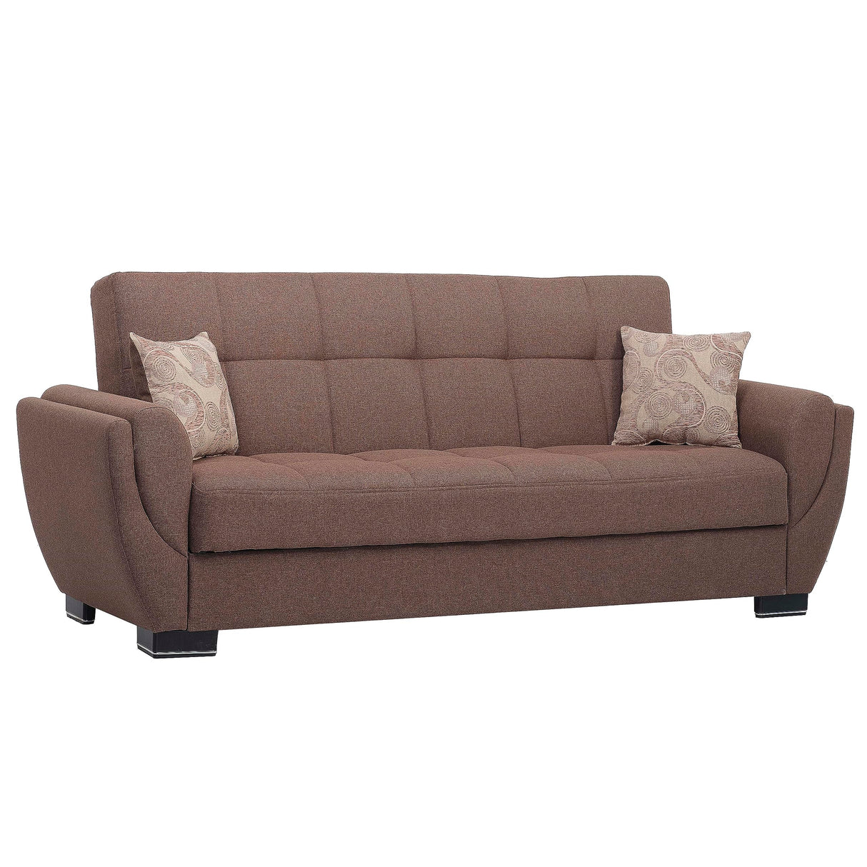 Sweet Home Stores AIR 95" Convertible Sofa Bed with Storage, Firm, Fabric, 3 Seater, Upholstered Sleeper Sofa Couch, Futon for Living Room, Brown-112 Sweet Home Stores