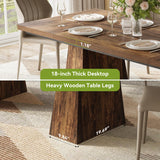 LITTLE TREE Dining Table for 6 People, Wooden Dining Table, Rectangle Table with Heavy Duty Legs, Modern Dining Table for Kitchen, Dining Room, Brown LITTLE TREE