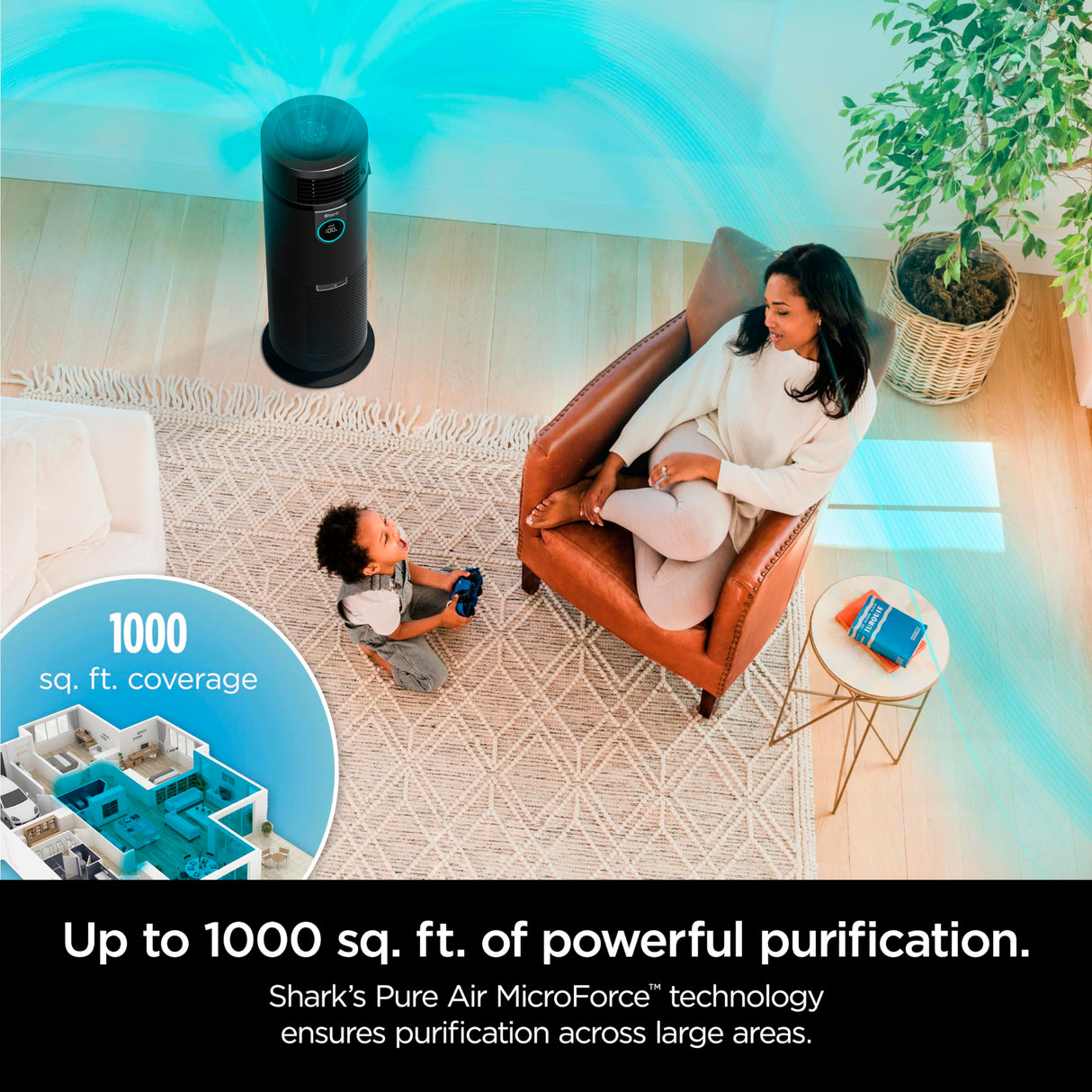 Shark 3-in-1 Max Air Purifier, Heater & Fan with NanoSeal HEPA, Cleansense IQ, Odor Lock, for 1000 Sq. Ft, Charcoal Grey Shark