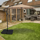 Simple Deluxe 10ft Offset Umbrella Cantilever Patio Hanging Umbrella with Crank & Cross Base Suitable for Garden, Lawn, Tan Simple Deluxe