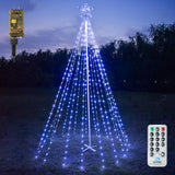 JOIEDOMI 10 ft Cone Tree Yard Light Decorations, 560 LED Cool White Lights with Metal Stakes for Indoor Outdoor Garden Holiday Décor, Christmas Eve Night Décor Joiedomi