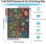 GemZono Diamond Painting Kits for Adults, Flower 5D Diamond Art Kits for Beginner DIY Full Drill Diamond Dots Crystal Craft Kits for Home Wall Decor Gifts 11.8x15.7 inch GemZono