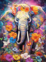 KEUASDV Diamond Painting Kits for Adults, Flower Elephant 5D DIY Diamond Art Kits Full Drill Diamond Dots for Gift Wall Decor and Relaxation Gem Arts 12x16 inch KEUASDV