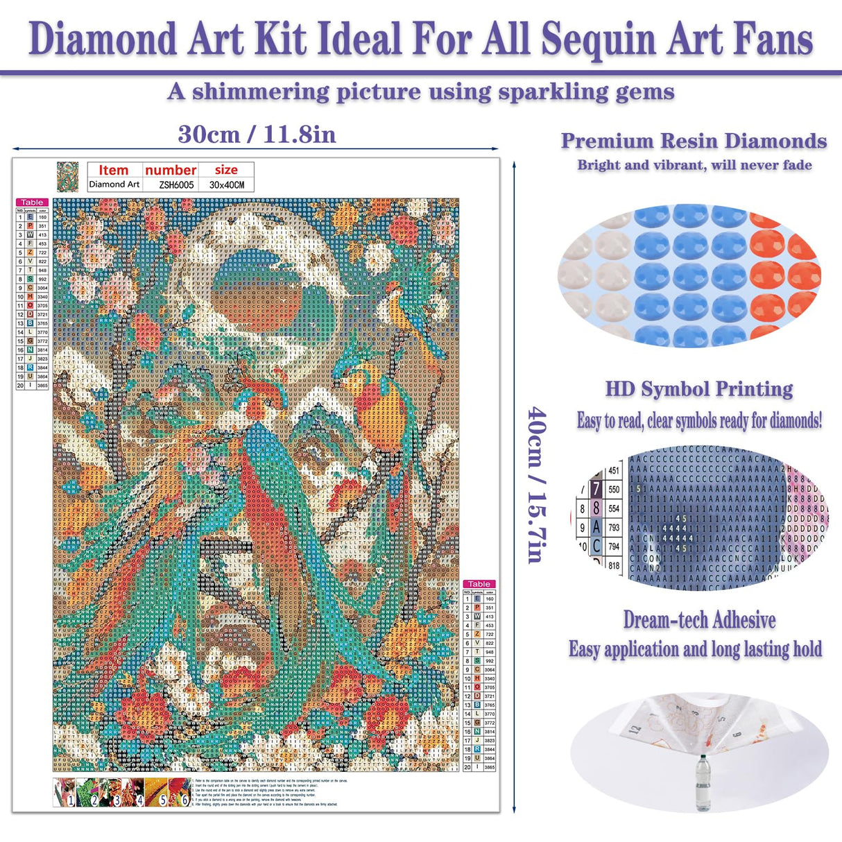 FORLAND Phoenix Diamond Painting Kits for Adults Beginners - 5D DIY Cute Animals Art Full Drill Kits Painting Crafts for Home Wall Decor, Diamond Art Kits,Paint with Diamonds,12X16inch FORLAND
