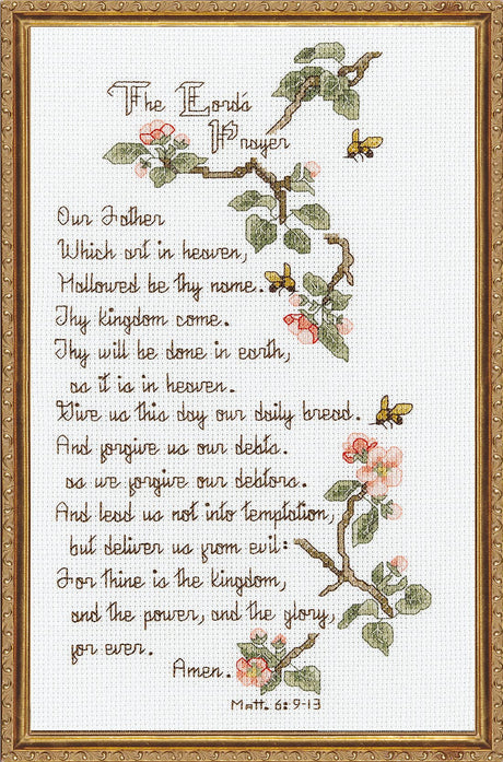Janlynn Counted Cross Stitch Kit, The Lord's Prayer, Blue, By the yard Janlynn Corp.