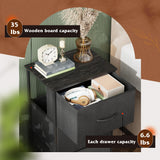 WLIVE Dresser with 3 Drawers, Fabric Nightstand, Organizer Unit, Storage Dresser for Bedroom, Hallway, Entryway, Closets, Sturdy Steel Frame, Wood Top, Easy Pull Handle, Charcoal Black WLIVE