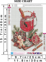 VIGEGU Christma 5D Diamond Painting Kits for Adults,Wine Diamond Art kit for Beginners,DIY Full Round Drill Diamond Dots with Gem Art Crafts for Home Wall Decor 12 x16 Inch VIGEGU