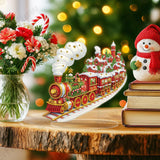 Eiflow Desktop Diamond Art Kit for Adults Christmas, DIY Tabletop Diamond Art Painting with Stand, Acrylic Stand Up Gem Painting Board Kits(Christmas Train) Eiflow