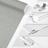BERISSA Blackout Roller Shades for Windows,Cordless,Linen Fabric,Roller Blinds,Thermal Insulated UV Protection,Window Shades for Home Bedroom Office Door.Grey.Custom Size BERISSA
