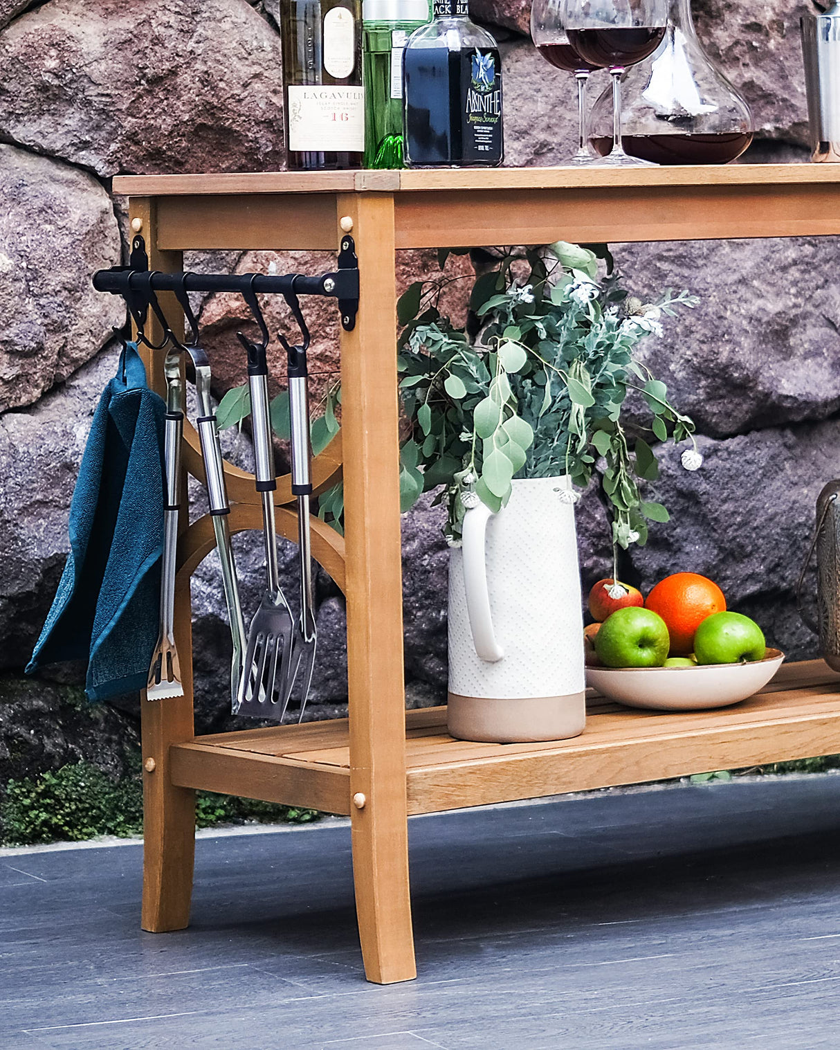 Cambridge Casual Chester Teak Wood Outdoor Console Table – Durable Accent Table for Patio, Deck, Porch and Garden - Perfect for Displaying Plants, Décor, Beverage and Other Outdoor Essential Cambridge Casual