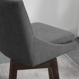 HOMCOM Bar Height Bar Stools Set of 2, Armless Upholstered Swivel Barstools Chairs with Soft Padding Cushion and Wood Legs, Dark Gray HOMCOM