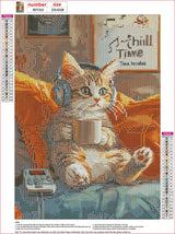 MXJSUA Relax Cat Diamond Painting Kits for Adults, 5D Cat Diamond Art Kits for Beginners, DIY Full Drill Crystal Gem Painting Kits for Home Wall Decor 12x16 Inch MXJSUA