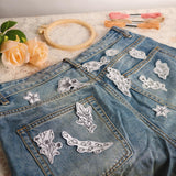 Patemby 50Pcs Water Soluble Embroidery Stabilizers, Stick and Stitch Embroidery Paper with Pre-Printed Flowers and Leaves Pattern Transfers for Hand Sewing Lover Beginners (Flower) Patemby