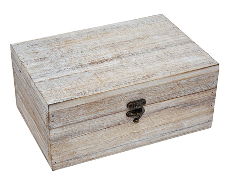 Philip Whitney Rustic Wood Storage Box for Trinket Jewelry - Antique White Philip Whitney