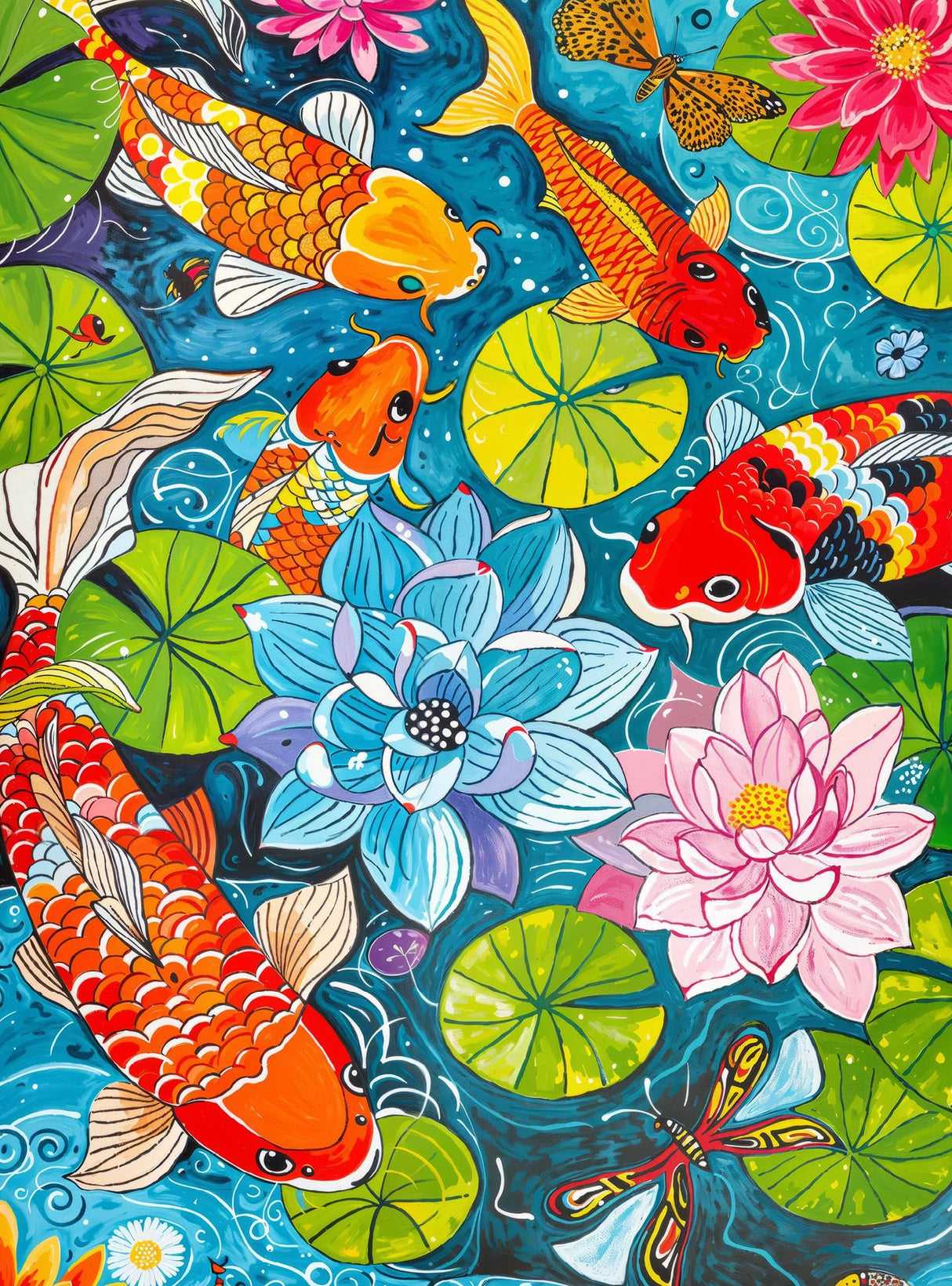 Cross & Glory - Dragonfly Dreams: Koi & Lilies Adventure - 1000 Piece Jigsaw Puzzle for Adults | Unique Nature-Themed | Vibrant Art Cross & Glory
