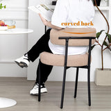 DYHOME Kitchen Chairs Mid-Century Modern Dining Chairs Set of 6, Kitchen Dining Room Chairs, Boucle Upholstered Wishbone Dining Chair, Camel Color DYHOME