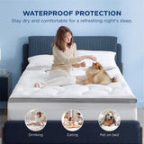 Bedsure 4.5 Inch Memory Foam Mattress Topper King Size, Dual Layer 2.5 Inch Gel Memory Foam & 2 Inch Waterproof Pillow Top Cooling Mattress Pad, Deep Pocket Fits 8"-21" Mattresses, Medium Support Bedsure