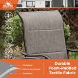 SUNSHINE VALLEY 7 Piece Patio Dining Sets for 6, Outdoor Table and Chairs Set with Patio Dining Table(1.61-2" Hole) and 6 High Back Textilene Patio Dining Chairs, Outdoor Dining Sets for Deck Backyard SUNSHINE VALLEY