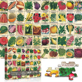 Vintage Plant Puzzle 1000 Pieces for Adult, Flower Puzzle of Heirloom Seeds, Garden Jigsaw Puzzles Fruit BBOLDIN