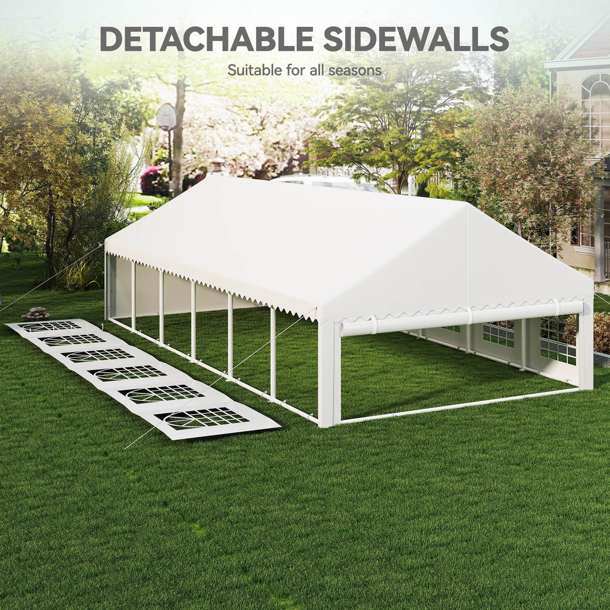 YITAHOME 20x40 ft Party Tent Outdoor Wedding Event Shelters Heavy Duty Upgraded Galvanized Canopy with Large White Roof, Removable Sidewalls & 4 Storage Bags YITAHOME