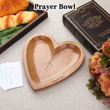 Heart Prayer Bowl with Cross, Prayer Bowl Wooden, Dough Bowl, Wooden Bowl, Prayer Bowl, Heart Bowls, Decor Bowl for Prayer Table, Prayer Bowls with Cards, Prayer Gifts for Women (Wood) Hoohnnaa