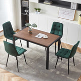 Homedot Modern Mid-Century Dining Table Walnut with Metal Frame, 47" Rectangular Kitchen Table Imitation Wood Home Office Desk Wooden Kitchen Table with Thick Tabletop for Small Spaces, Apartment Homedot