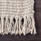 nuLOOM 5x8 Daniela Jute Tassel Hand Woven Area Rug, Off White, Solid Chunky Farmhouse Design, Natural Fiber, For Bedroom, Dining Room, Living Room, Hallway, Office, Entryway nuLOOM
