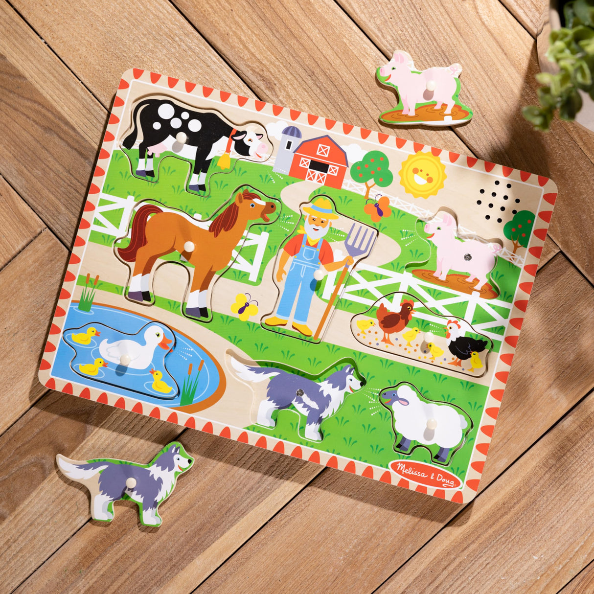 Melissa & Doug Old MacDonald's Farm Sound Puzzle - Farm Animal Toys, Sound Puzzles For Toddlers And Kids Ages 2+ Melissa & Doug