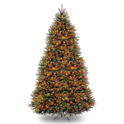 National Tree Company Pre-Lit Artificial Full Christmas Tree, Green, Dunhill Fir, Dual Color LED Lights, Includes Stand, 10 Ft