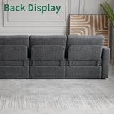 Modular Sectional Sofa with Storage, U Shaped Sectional Sofa with Chaise & Ottomans, Convertible 6 Seat Couch for Living Room with High Supportive Waist Pillow and Cup Holder ISHUHL