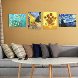 Muzagroo Art Van Gogh Diamond Painting Kits for Adults, DIY 5D Diamond Art Kits for Beginners, Starry Night Arts and Sunflower Crafts Diamond Art for Living Room, Kids Room 4 PCS Wall Art Muzagroo Art