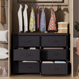 GcdPai Dresser with 6 Fabric Drawer Stand Desktop Sturdy Metal Plastic Support Tube Cube Storage Cabinet for Bedroom Organization Dorm Front Hall Entryway GcdPai