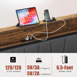 SogesSleep Queen Bed Frame with Headboard, Upholstered Bed Frame Queen Size with Storage and Charging Station & LED Lights, No Box Spring Needed Bed Frame, Noise Free & Easy Assembly SogesSleep