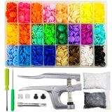 TmppDeco Plastic Snaps with Snap Pliers, 460 Sets 24-Colors Snap Buttons for Sewing, Snap Fasteners Kit for Sewing, Clothing, Crafting TmppDeco