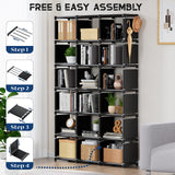Mavivegue 18-Cube Extra Large Storage Organizer - Versatile Black Bookshelf for Home and Office Mavivegue