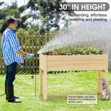 Wooden Raised Garden Bed with Legs, 48x24x30in Cedar Elevated Planter Box Outdoor with Bed Liners for Gardening, Backyard, Patio, Balcony, Grow Herbs and Vegetables Highpro