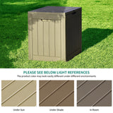 YITAHOME 30 Gallon Deck Box Outdoor Storage Box, Waterproof Resin Package Delivery and Storage Box with Lockable Lid for Patio Furniture Cushions, Pool Accessories, Garden Tools, Brown YITAHOME