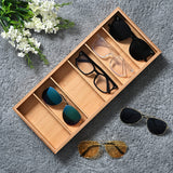 Lunavita 6-Slot Sunglasses Organizer Tray, Sunglasses Storage Case, Eyeglass Display Eyewear Display Box,Jewelery Display Organizer Tray, Natural Bamboo Lunavita