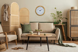 Bulova C5005 Wooden Atomic Analog Wall Clock | Automatically Sets Time | Large Roman Numerals | Battery Operated | Traditional Design Bulova