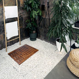 Acacia Wood Shower Mat 24x18 Inches by Demigo, Luxury Bath Mat Non Slip for Bathroom Bathtub Shower Spa Garden Home, Wooden Floor Mat Square Large for Outdoor and Indoor Demigo