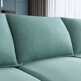 HONBAY Convertible Sectional Sofa Couch with Storage Seats Modular 3 Seater Sofa for Small Space, Aqua Blue HONBAY