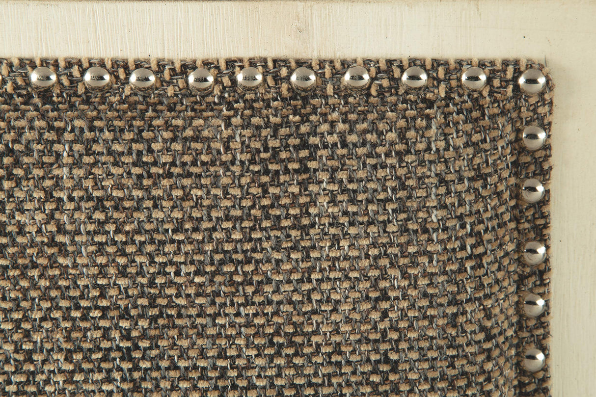 Signature Design by Ashley Bolanburg Double Upholstered Bench, Counter Height, Whitewash Signature Design by Ashley