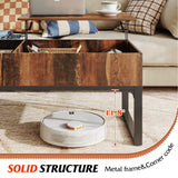 WLIVE Lift Top Coffee Table with Storage, 40.9" Coffee Table with Lifting Top & Sliding Top, Wood Modern Center Table with 2 Hidden Compartment for Living Room, Retro Brown WLIVE