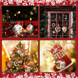 Christmas Sublimation Ornament Blanks 24PCS MDF Sublimation Blank Pendants Bulk Double Sided Printed Round Sublimation Ornaments with 3 Roll Ribbon for Christmas DIY Craft Decoration Supplies Daomong