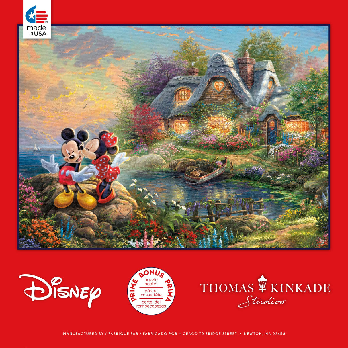 Ceaco - Thomas Kinkade - Disney - Mickey & Minnie - Sweetheart Cove - 1000 Piece Jigsaw Puzzle Ceaco