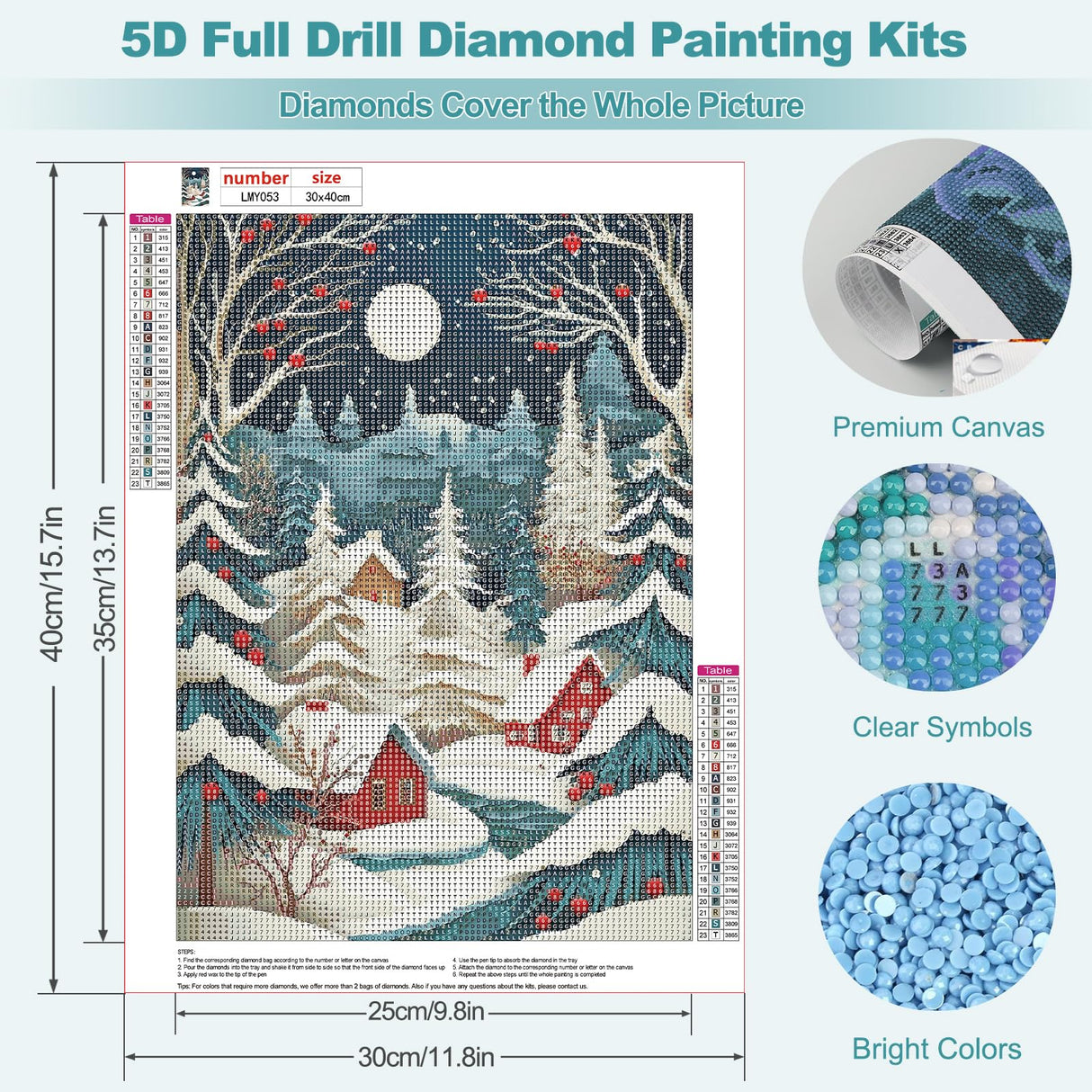 MEIYUDA Christmas Diamond Painting Kits for Adults, 5D Abstract Christmas Tree Diamond Art Kits for Beginners, DIY Gem Art Crystal Painting for Home Wall Decor and Present 12x16inch MEIYUDA