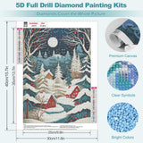 MEIYUDA Christmas Diamond Painting Kits for Adults, 5D Abstract Christmas Tree Diamond Art Kits for Beginners, DIY Gem Art Crystal Painting for Home Wall Decor and Present 12x16inch MEIYUDA