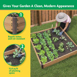 Miracle-GRO 4 x 4 Ft. Wooden Raised Garden Bed, 12.8 Cu. Ft. Above Ground Garden with Powder-Coated Metal Brackets for Decks and Yards Miracle-Gro