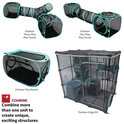 Kitty City Outdoor Catio Mega Kit for Cats, Replacement Parts, and 10' Tunnels