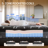 Niceclub 12 Inch Queen Mattress, Hybrid Memory Foam Innerspring Bed with Cooling Gel & Edge Support, Medium Firm Mattress in a Box for Side Sleeper, Back Pain Relief, CertiPUR-US Certified Niceclub